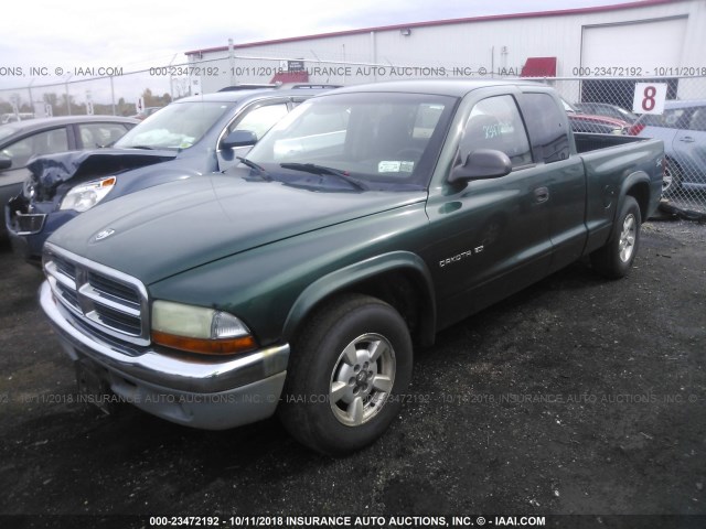 1B7GL42X52S545688 - 2002 DODGE DAKOTA SLT GREEN photo 2