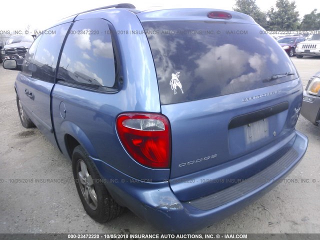 1D4GP24R27B193543 - 2007 DODGE GRAND CARAVAN SE BLUE photo 3