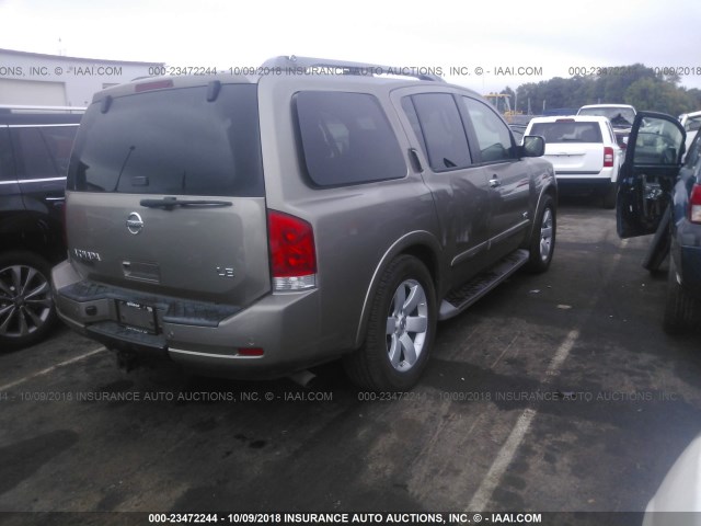 5N1BA08D48N601077 - 2008 NISSAN ARMADA SE/LE GOLD photo 4