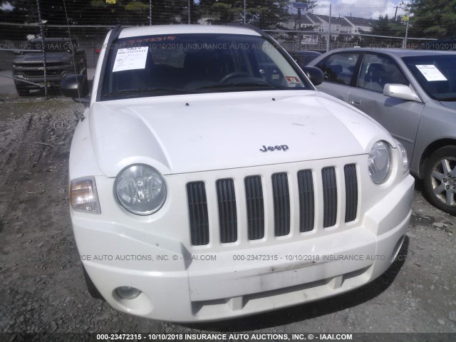 1J4FT47A59D228695 - 2009 JEEP COMPASS SPORT WHITE photo 6