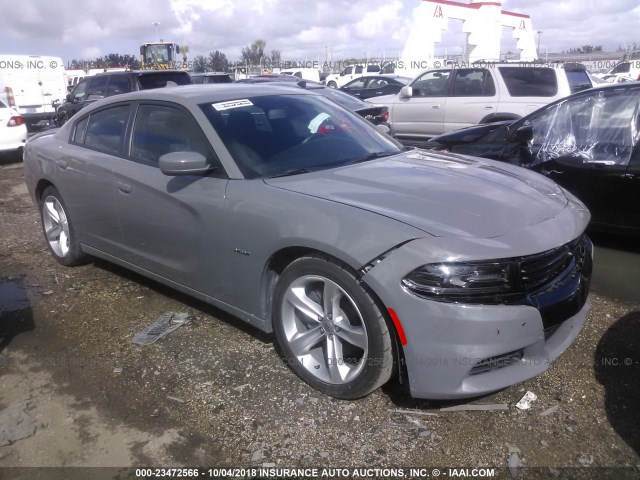 2C3CDXCT9JH125483 - 2018 DODGE CHARGER R/T GRAY photo 1