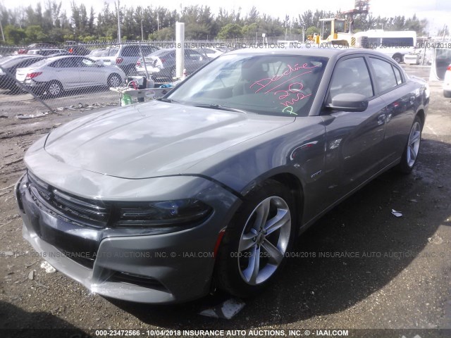 2C3CDXCT9JH125483 - 2018 DODGE CHARGER R/T GRAY photo 2