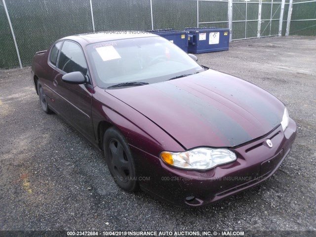 2G1WX15K729264825 - 2002 CHEVROLET MONTE CARLO SS ბურგუნდია ფოტო 1