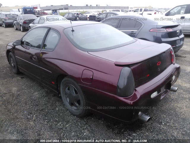 2G1WX15K729264825 - 2002 CHEVROLET MONTE CARLO SS ბურგუნდია ფოტო 3