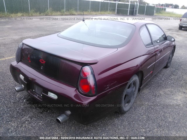 2G1WX15K729264825 - 2002 CHEVROLET MONTE CARLO SS ბურგუნდია ფოტო 4