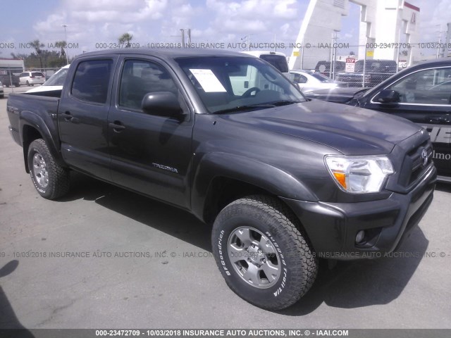 5TFLU4EN9EX101257 - 2014 TOYOTA TACOMA DOUBLE CAB ნაცრისფერი ფოტო 1