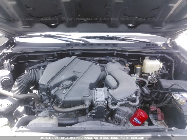 5TFLU4EN9EX101257 - 2014 TOYOTA TACOMA DOUBLE CAB ნაცრისფერი ფოტო 10