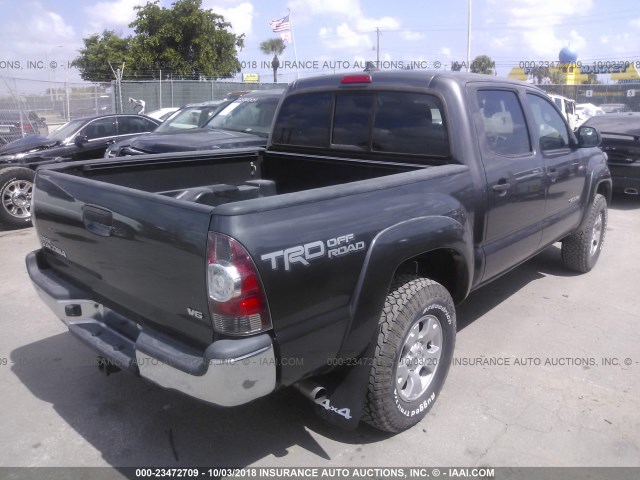 5TFLU4EN9EX101257 - 2014 TOYOTA TACOMA DOUBLE CAB GRAY photo 4