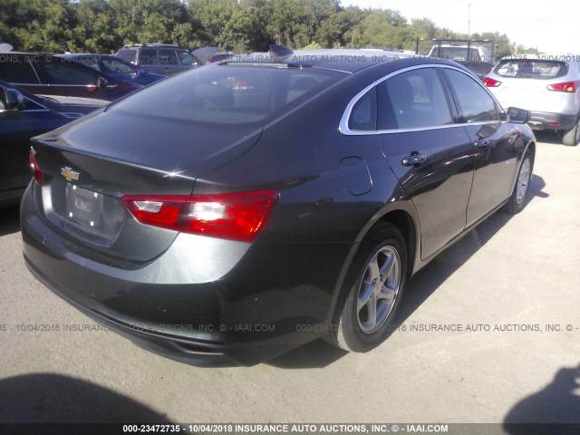 1G1ZB5ST6HF209587 - 2017 CHEVROLET MALIBU LS ნაცრისფერი ფოტო 4