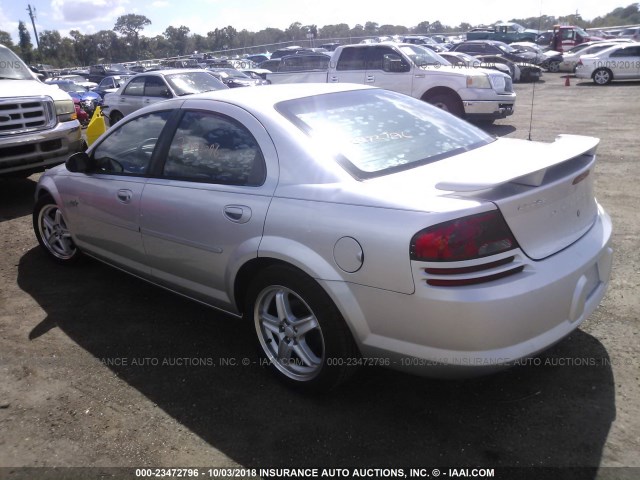 1B3EL76R34N117111 - 2004 DODGE STRATUS R/T SILVER photo 3