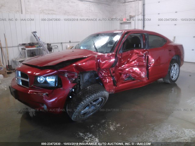 2B3KK43G97H604527 - 2007 DODGE CHARGER SE/SXT RED photo 2