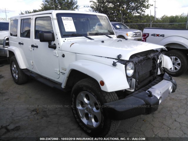 1C4BJWEG2FL751980 - 2015 JEEP WRANGLER UNLIMITE SAHARA WHITE photo 1