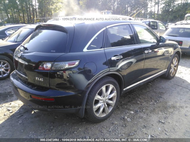 JNRBS08W47X400396 - 2007 INFINITI FX45 BLACK photo 4