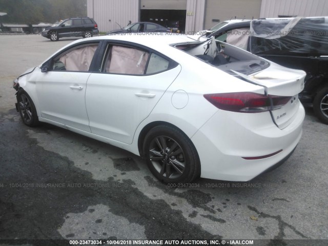 5NPD84LF9JH232196 - 2018 HYUNDAI ELANTRA SEL/VALUE/LIMITED WHITE photo 3