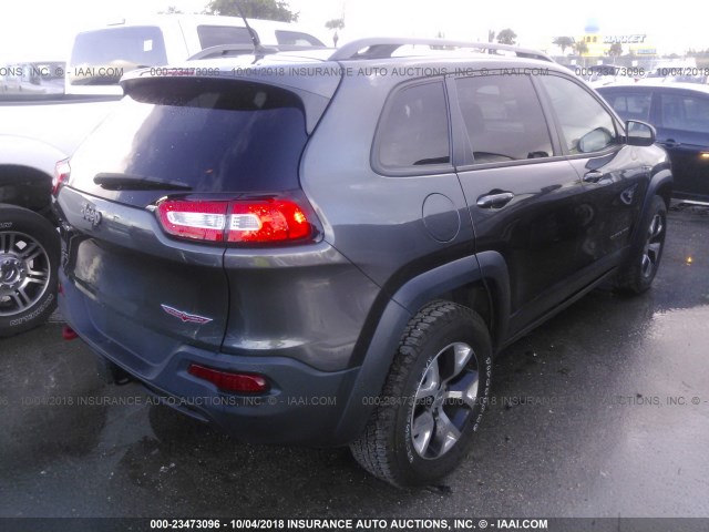 1C4PJMBS3EW246918 - 2014 JEEP CHEROKEE TRAILHAWK GRAY photo 4