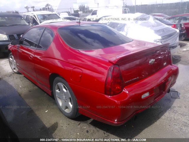 2G1WL15C479325737 - 2007 CHEVROLET MONTE CARLO SS RED photo 3