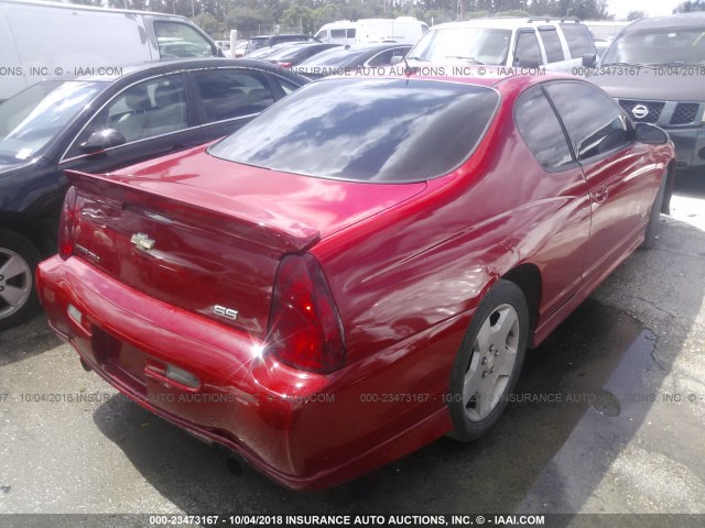 2G1WL15C479325737 - 2007 CHEVROLET MONTE CARLO SS RED photo 4