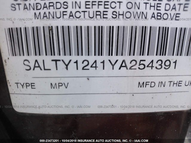 SALTY1241YA254391 - 2000 LAND ROVER DISCOVERY II  MAROON photo 9