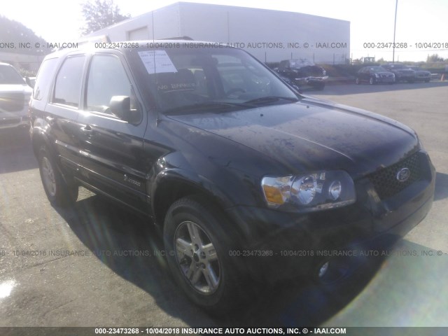 1FMCU49H97KA49452 - 2007 FORD ESCAPE HEV BLACK photo 1