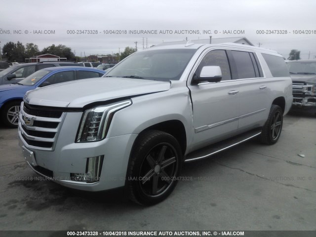 1GYS3HKJ8GR384551 - 2016 CADILLAC ESCALADE ESV LUXURY SILVER photo 2