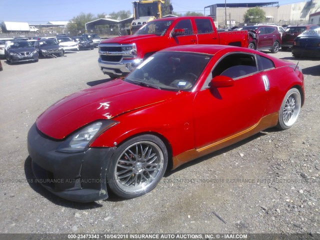 JN1AZ34D75M604351 - 2005 NISSAN 350Z COUPE RED photo 2