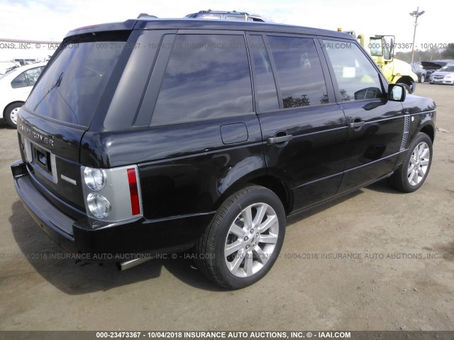 SALMF13438A292133 - 2008 LAND ROVER RANGE ROVER SUPERCHARGED BLACK photo 4