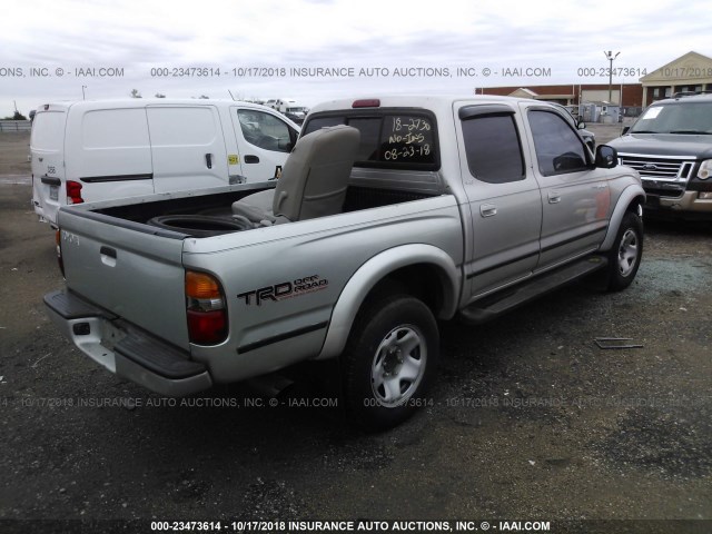 5TEGN92N43Z231517 - 2003 TOYOTA TACOMA DOUBLE CAB PRERUNNER SILVER photo 4