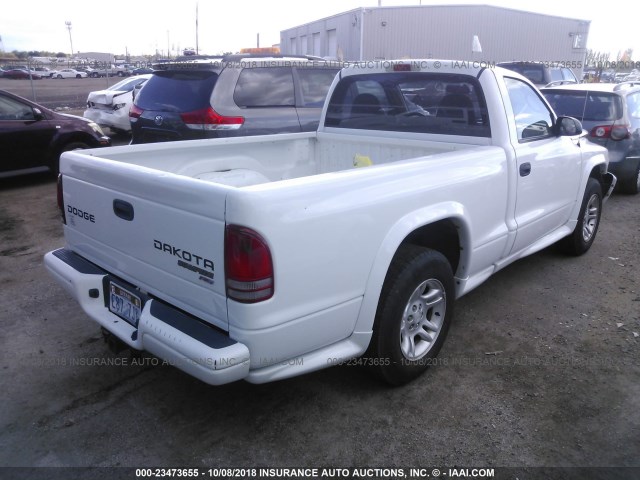 1D7FL36N53S266845 - 2003 DODGE DAKOTA SPORT WHITE photo 4