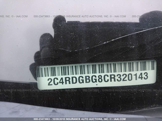 2C4RDGBG8CR320143 - 2012 DODGE GRAND CARAVAN SE BLACK photo 9