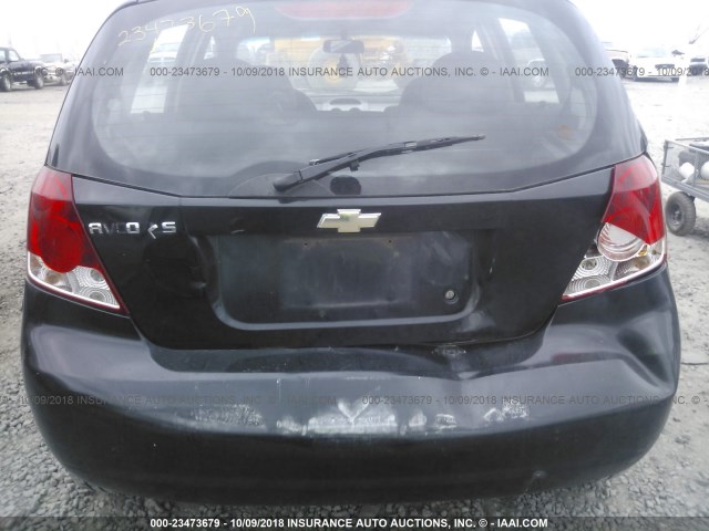 KL1TD66626B631479 - 2006 CHEVROLET AVEO LS BLACK photo 6