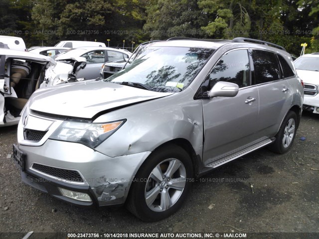 2HNYD2H44AH532269 - 2010 ACURA MDX TECHNOLOGY SILVER photo 2