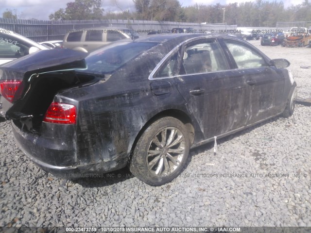 WAUAGAFD3DN032575 - 2013 AUDI A8 QUATTRO BLACK photo 4