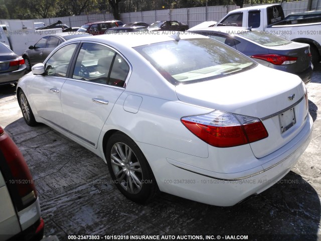 KMHGC46F69U054803 - 2009 HYUNDAI GENESIS 4.6L WHITE photo 3