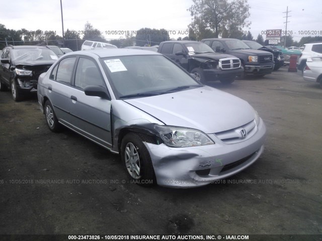 1HGES16395L028930 - 2005 HONDA CIVIC DX VP SILVER photo 1