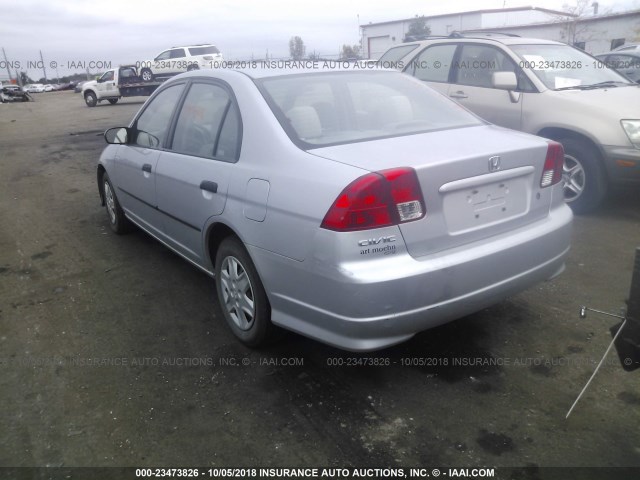 1HGES16395L028930 - 2005 HONDA CIVIC DX VP SILVER photo 3
