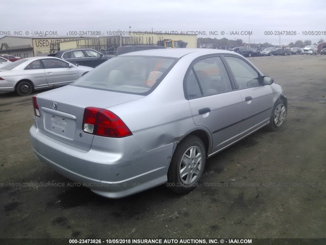 1HGES16395L028930 - 2005 HONDA CIVIC DX VP SILVER photo 4