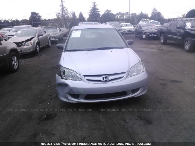1HGES16395L028930 - 2005 HONDA CIVIC DX VP SILVER photo 6