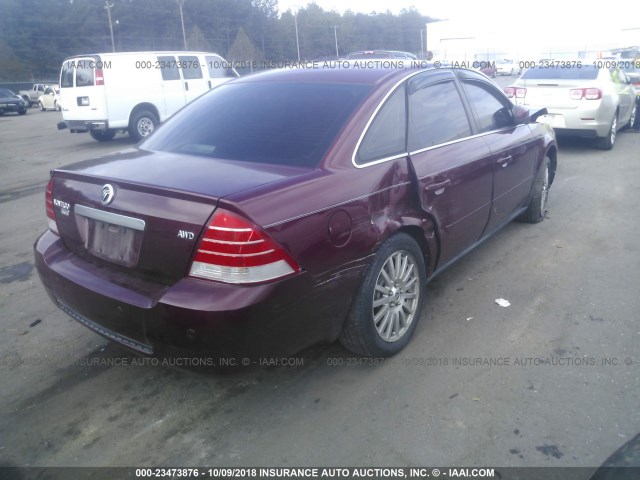 1MEFM431X6G605507 - 2006 MERCURY MONTEGO PREMIER BURGUNDY photo 4