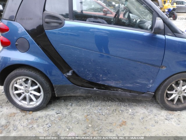 WMEEJ31X08K167444 - 2008 SMART FORTWO PURE/PASSION BLUE photo 6
