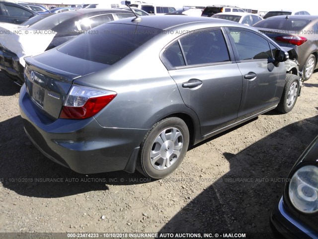 JHMFB4F38CS001157 - 2012 HONDA CIVIC HYBRID L GRAY photo 4