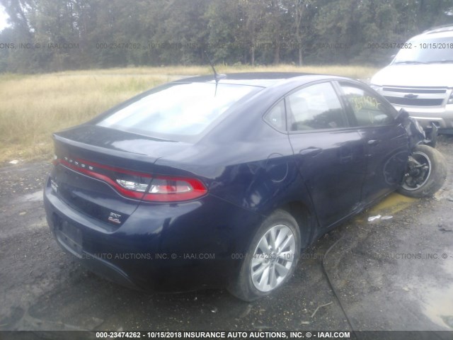 1C3CDFBBXED909919 - 2014 DODGE DART SXT BLUE photo 4