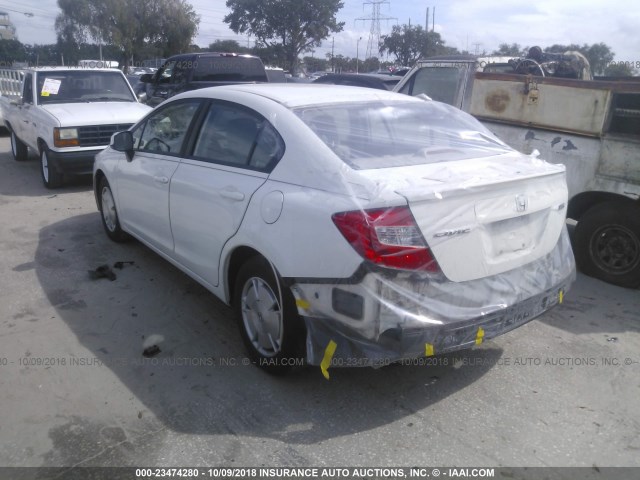 2HGFB2F66CH550333 - 2012 HONDA CIVIC HF WHITE photo 3