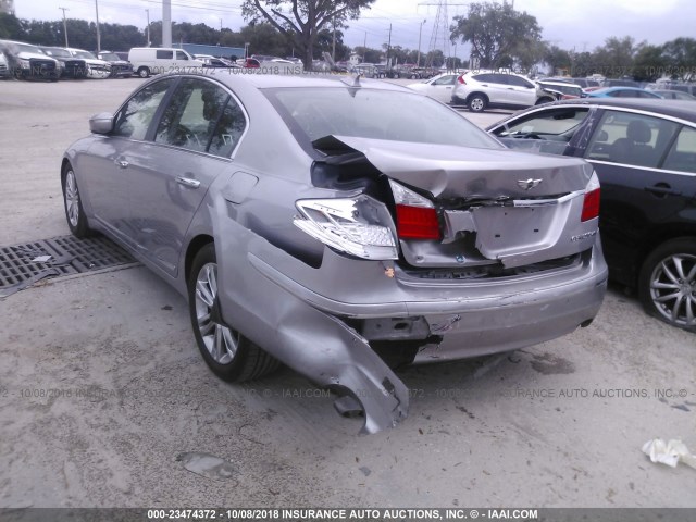 KMHGC4DF3BU121186 - 2011 HYUNDAI GENESIS 4.6L SILVER photo 3