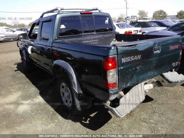 1N6ED27T6YC393015 - 2000 NISSAN FRONTIER CREW CAB XE/CREW CAB SE GREEN photo 3