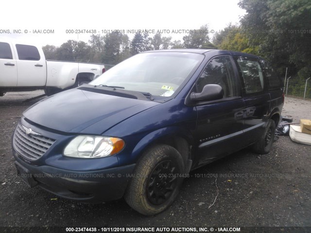 1C4GJ25GX1B116535 - 2001 CHRYSLER VOYAGER BLUE photo 2