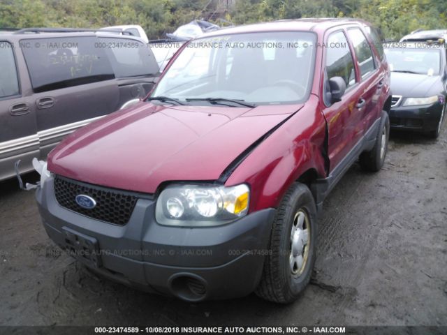 1FMYU02Z26KC04228 - 2006 FORD ESCAPE XLS RED photo 2