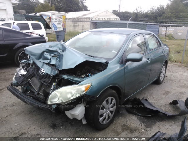 JTDBL40E499077904 - 2009 TOYOTA COROLLA LE/XLE GREEN photo 2