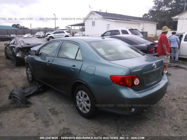 JTDBL40E499077904 - 2009 TOYOTA COROLLA LE/XLE GREEN photo 3