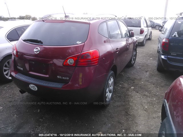 JN8AS58V38W110095 - 2008 NISSAN ROGUE S/SL RED photo 4