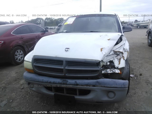 1B7FL26X91S169263 - 2001 DODGE DAKOTA WHITE photo 6